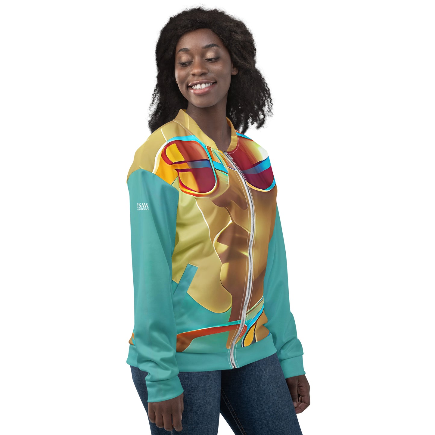 Retro Cool Blue - Womens Bomber Jacket - iSAW Company