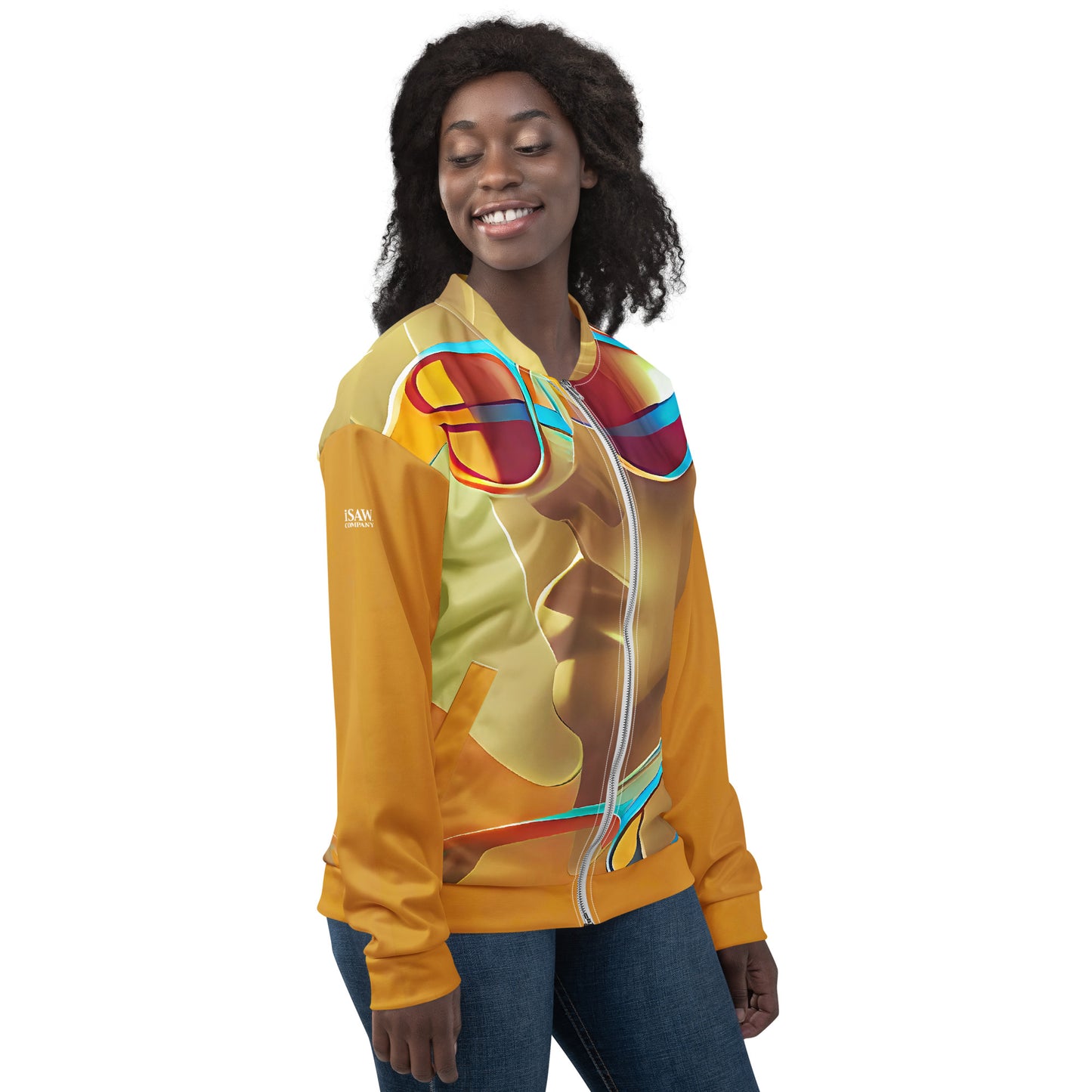 Retro Cool Orange - Womens Bomber Jacket - iSAW Company