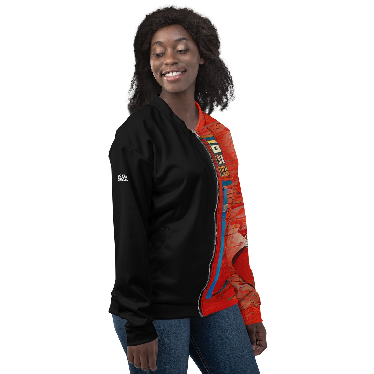 Half Black Half Hónghǎi - Unisex Bomber Jacket - iSAW Company