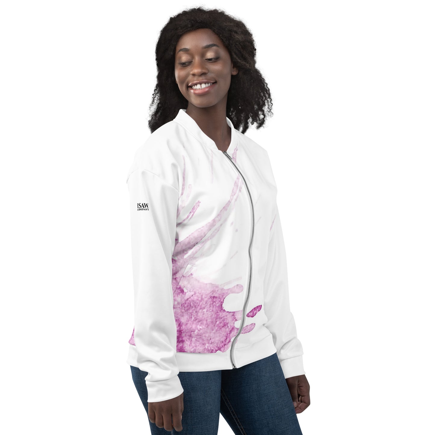 Watercolour Pink Splash - Unisex Bomber Jacket - iSAW Company