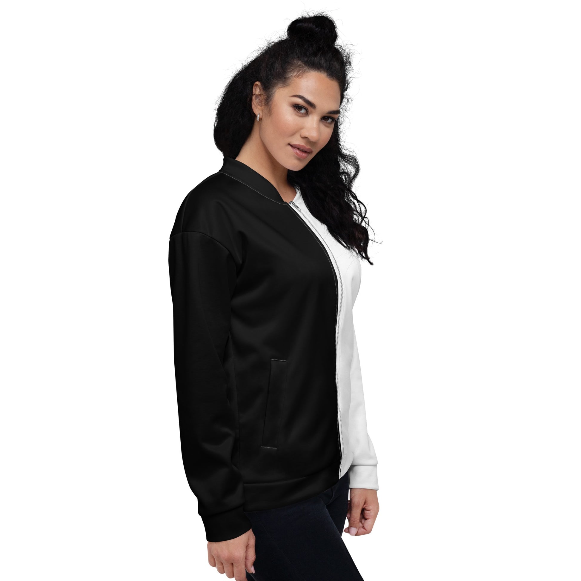 Half Black Half White - Unisex Bomber Jacket - iSAW Company