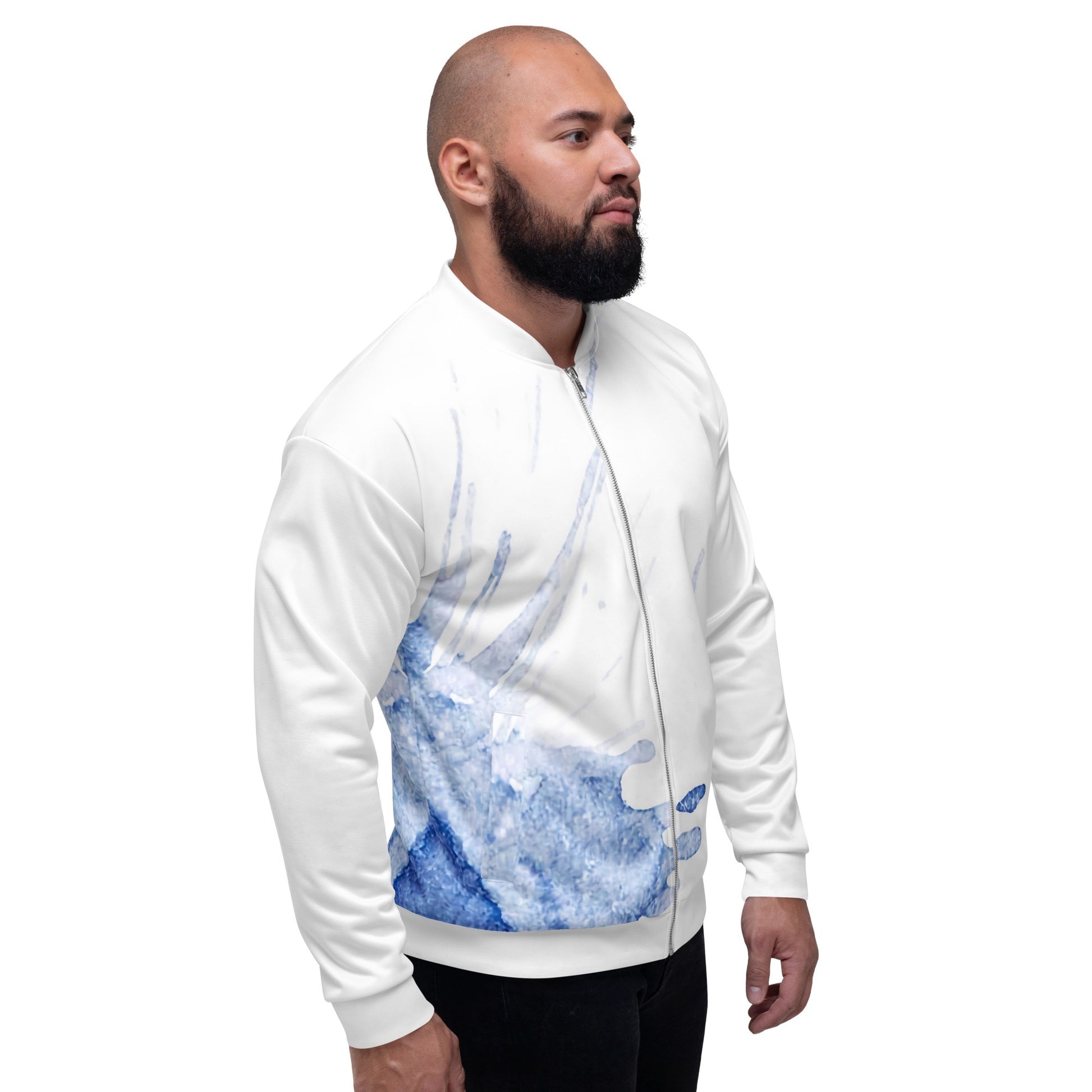 Watercolour Blue Splash - Unisex Bomber Jacket - iSAW Company