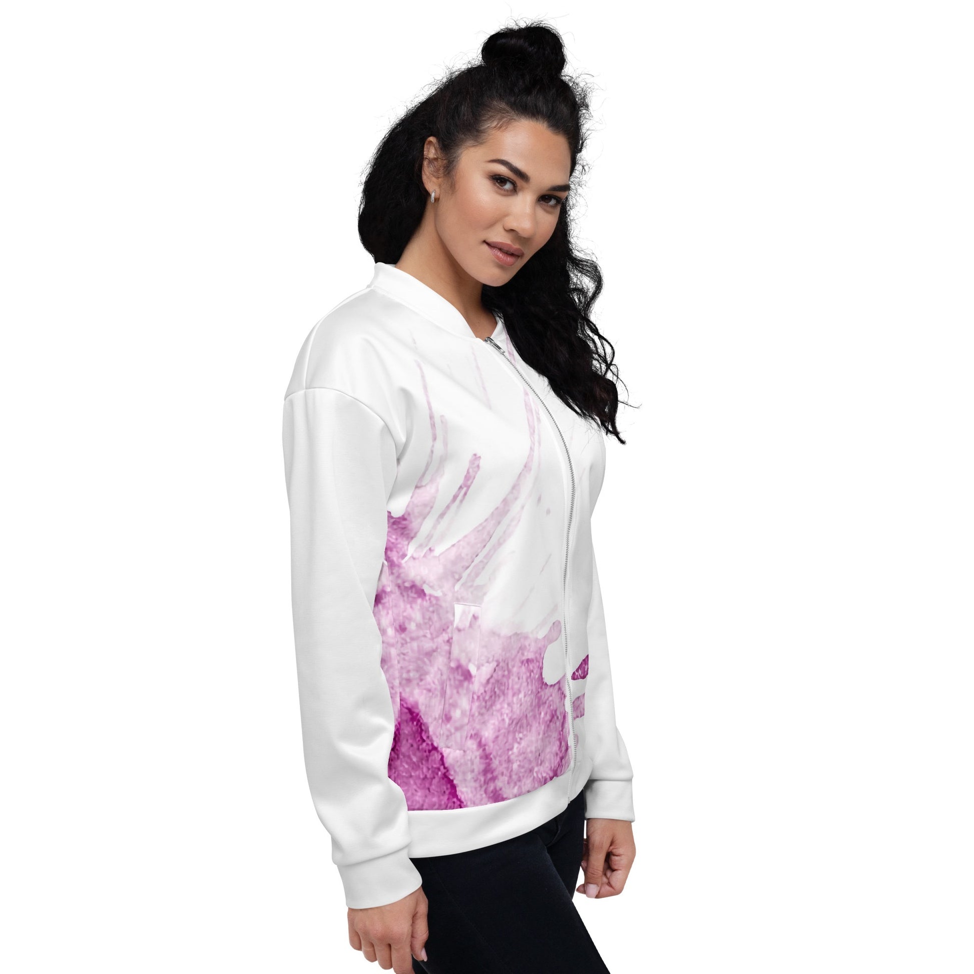 Watercolour Pink Splash - Unisex Bomber Jacket - iSAW Company