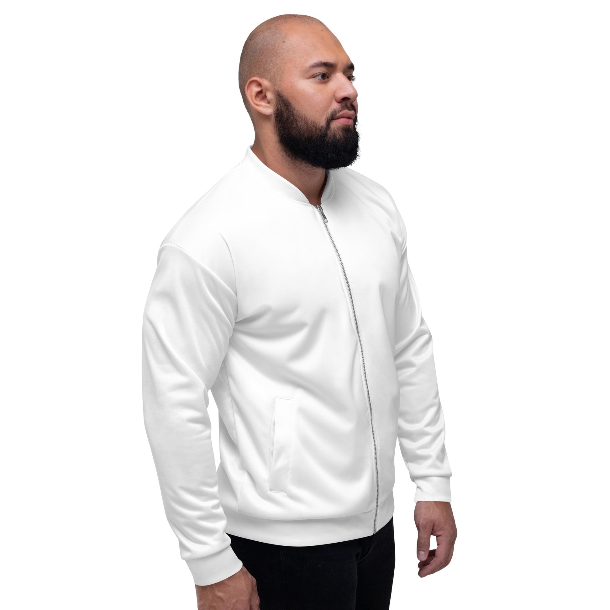 iSAW Unisex White Bomber Jacket - iSAW Company