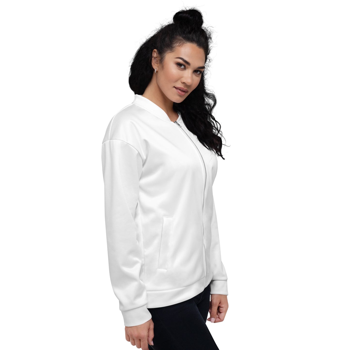 iSAW Unisex White Bomber Jacket - iSAW Company