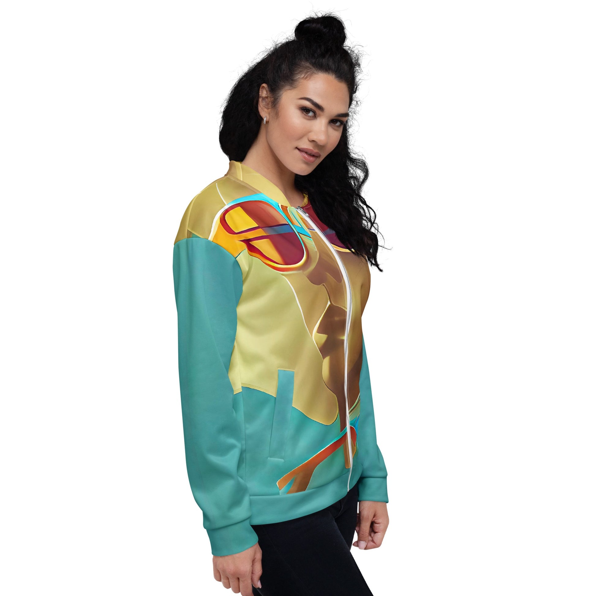 Retro Cool Blue - Womens Bomber Jacket - iSAW Company