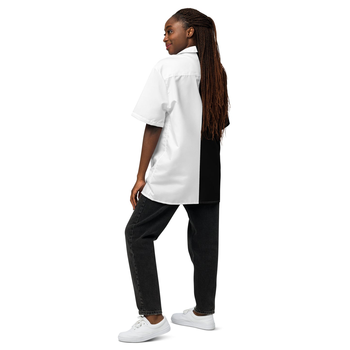 Half Black Half White - Unisex Button Shirt - iSAW Company