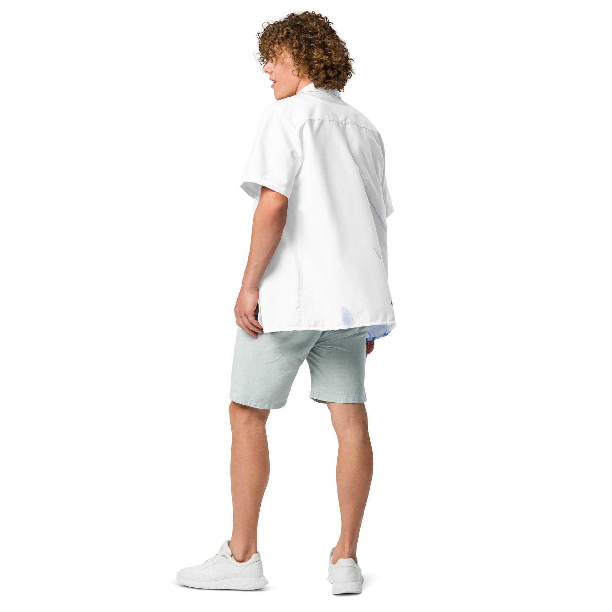 Watercolour Blue Splash - Unisex Button Shirt - iSAW Company