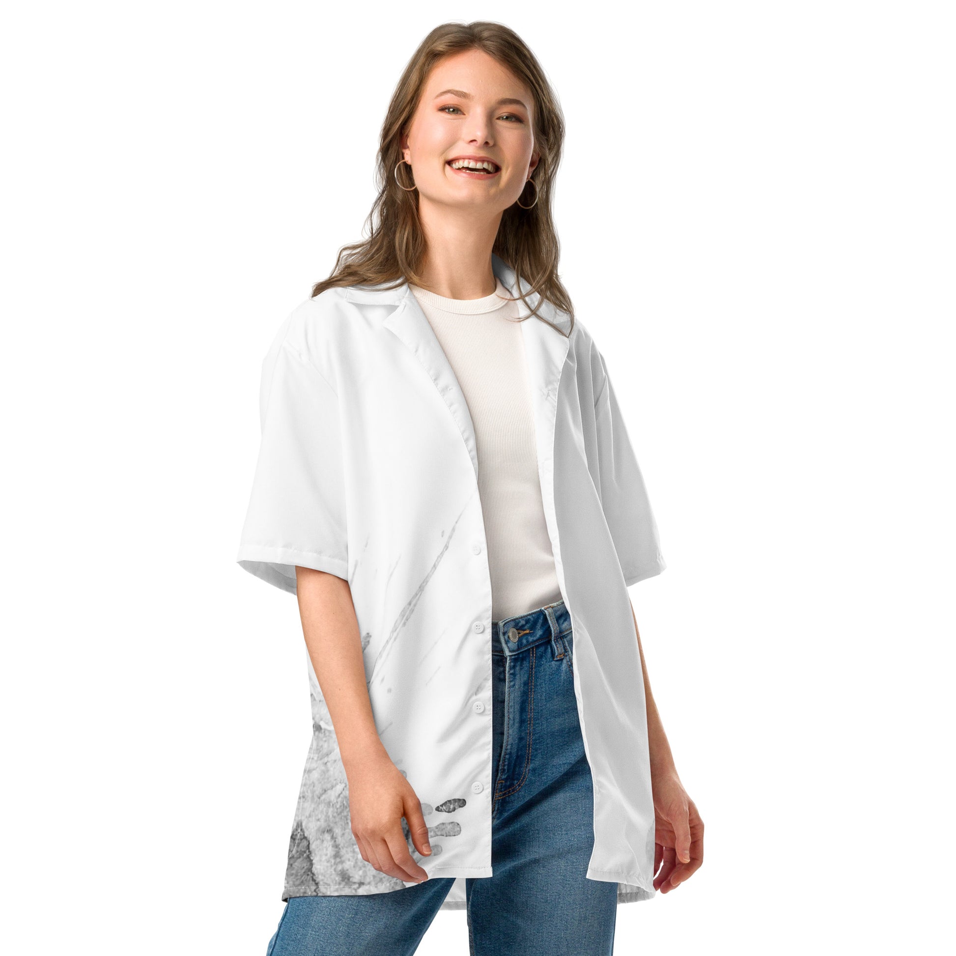 Watercolour Grey Splash - Unisex Button Shirt - iSAW Company