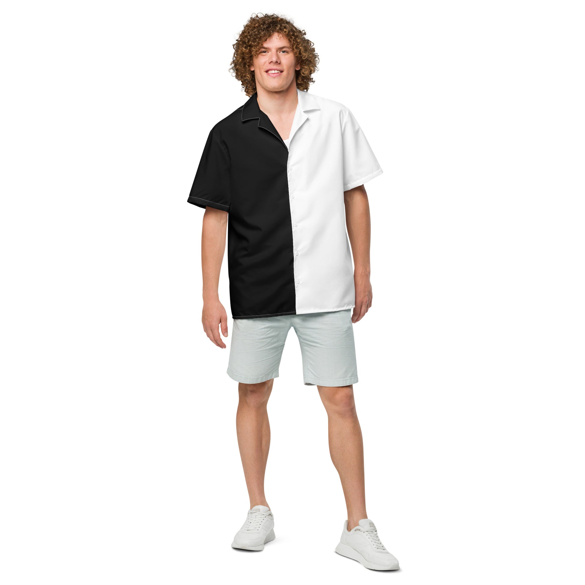 Half Black Half White - Unisex Button Shirt - iSAW Company