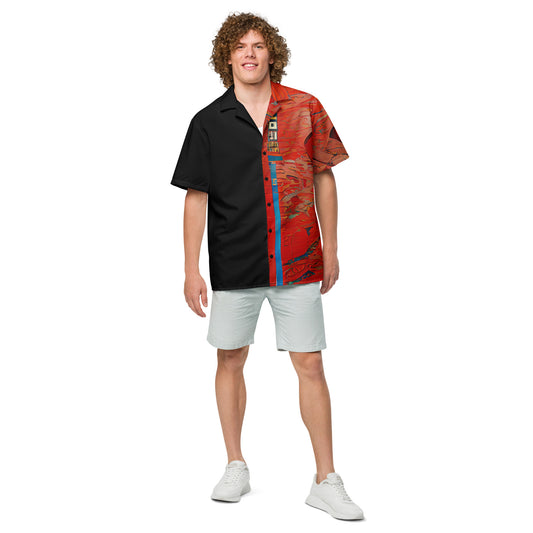 Half Black Half Hónghǎi - Unisex Button Shirt - iSAW Company