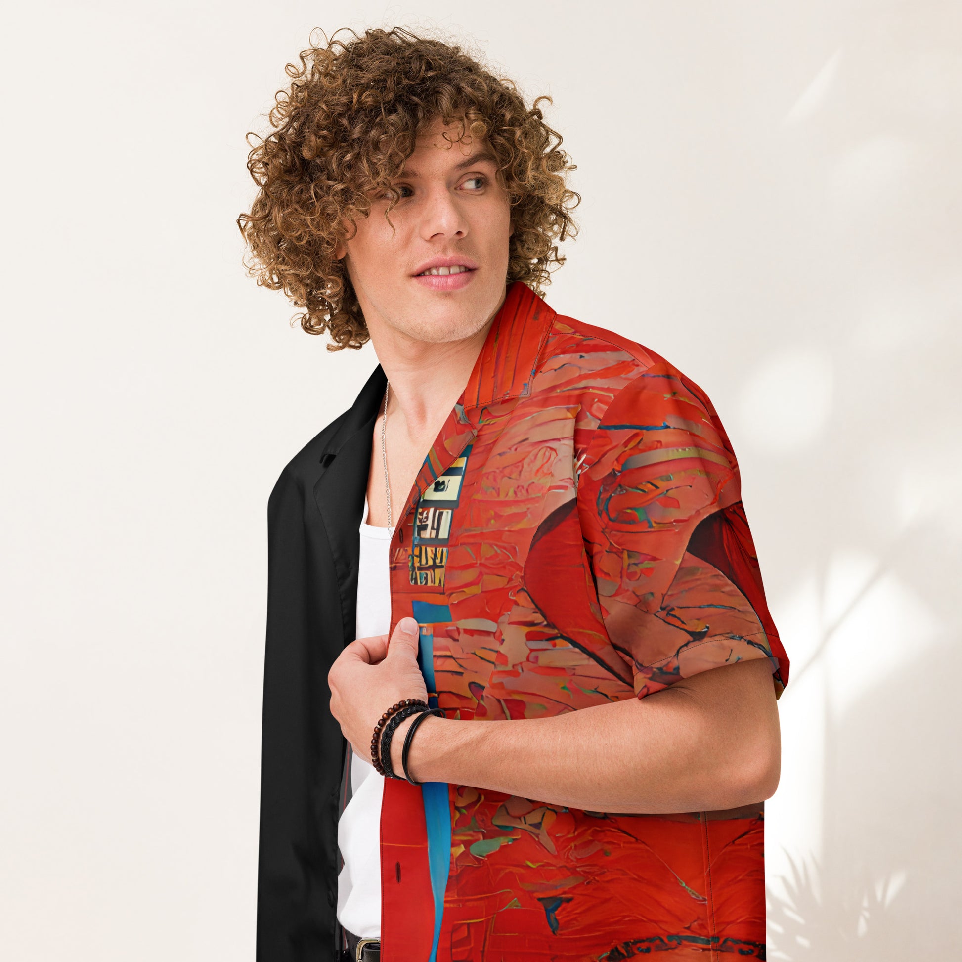 Half Black Half Hónghǎi - Unisex Button Shirt - iSAW Company