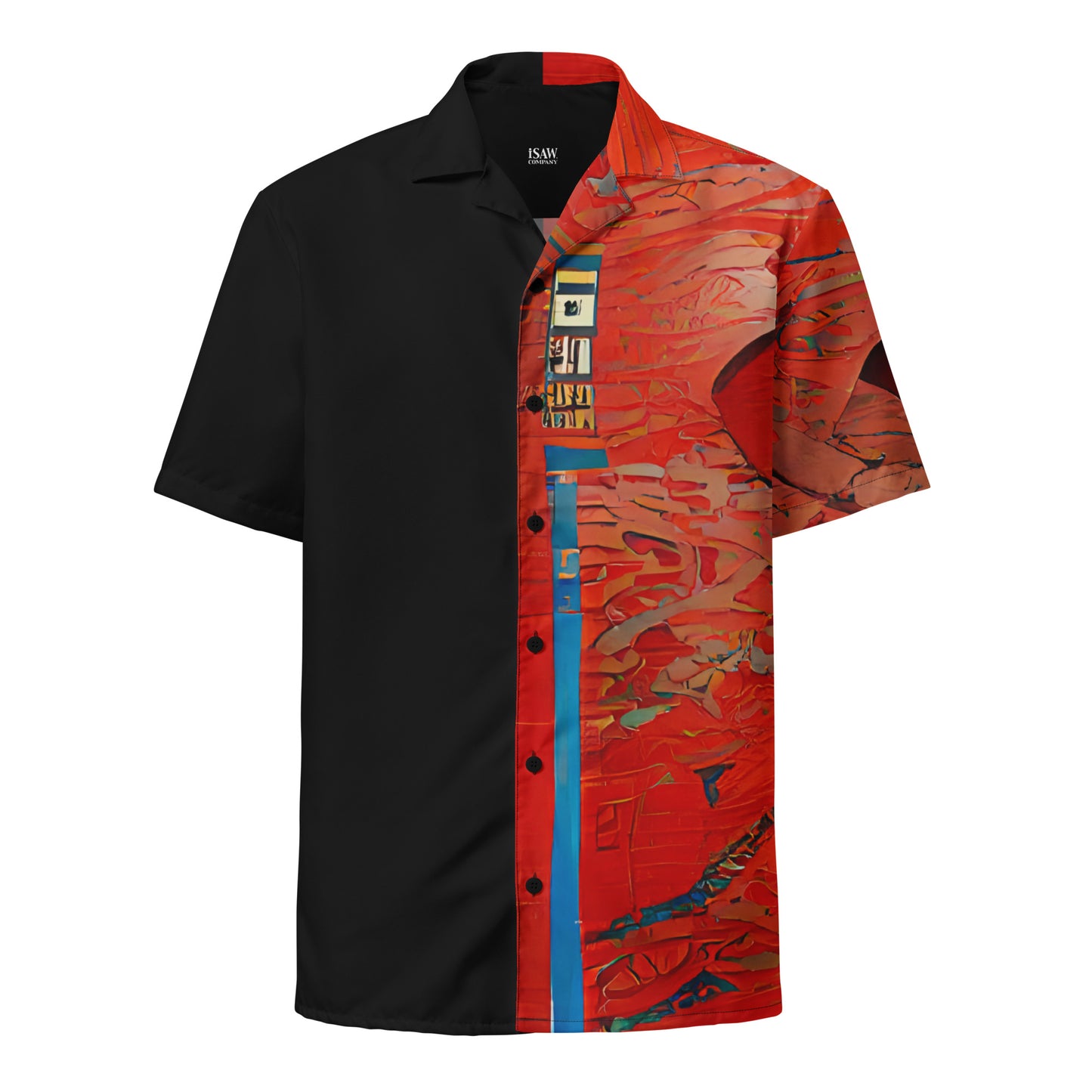 Half Black Half Hónghǎi - Unisex Button Shirt - iSAW Company