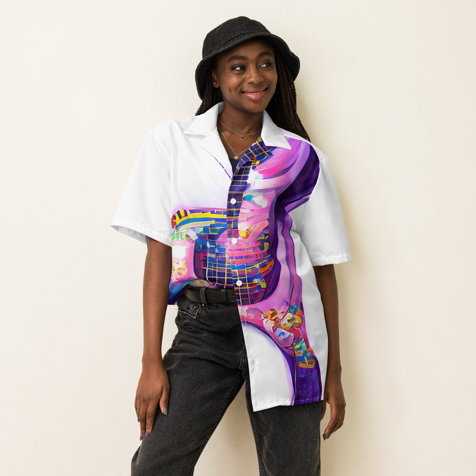 Hippie Guitar - Womens Button Shirt - iSAW Company