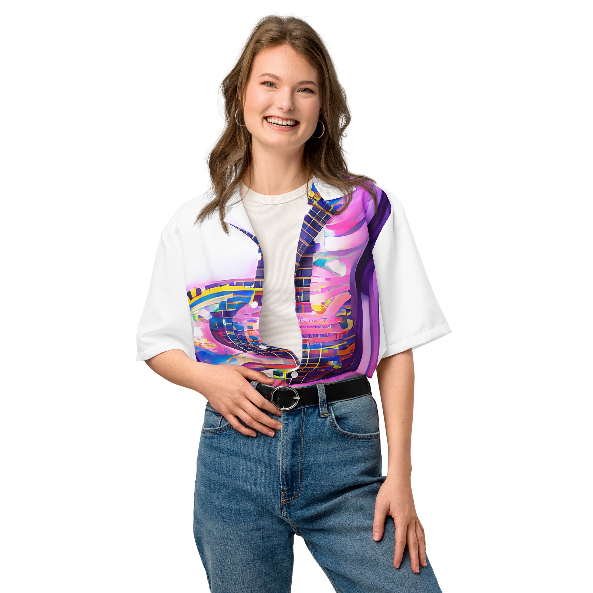 Hippie Guitar - Womens Button Shirt - iSAW Company