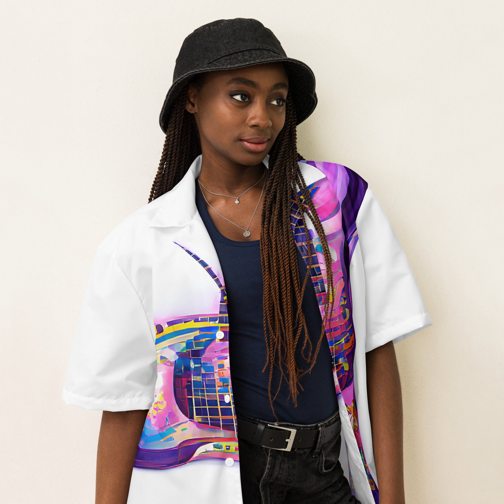 Hippie Guitar - Womens Button Shirt - iSAW Company