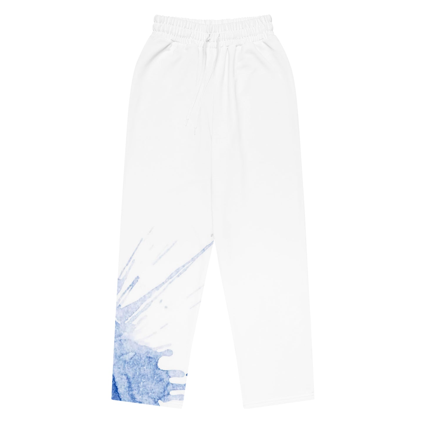 Watercolour Blue Splash - Unisex Wide - Leg Joggers - iSAW Company