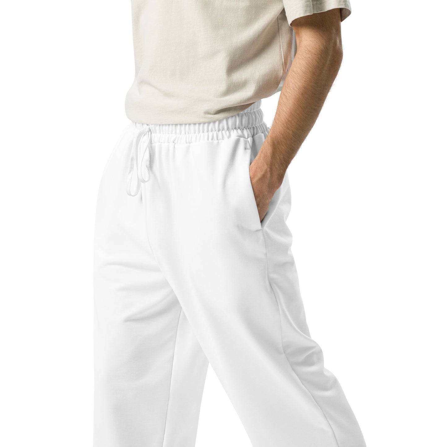 iSAW Unisex White Wide - Leg Joggers - iSAW Company