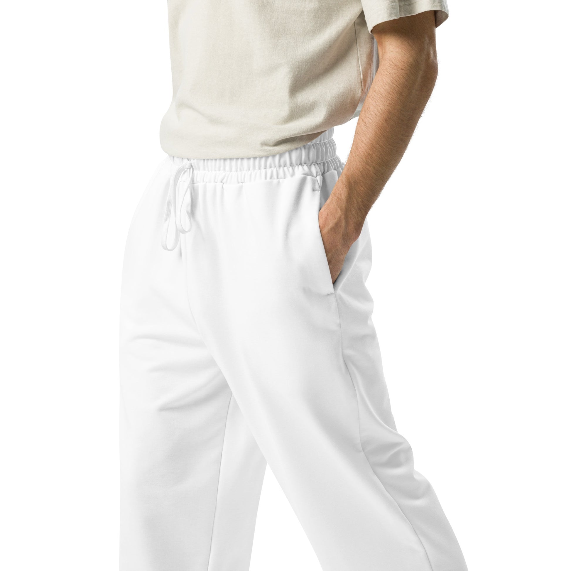 iSAW Unisex White Wide - Leg Joggers - iSAW Company