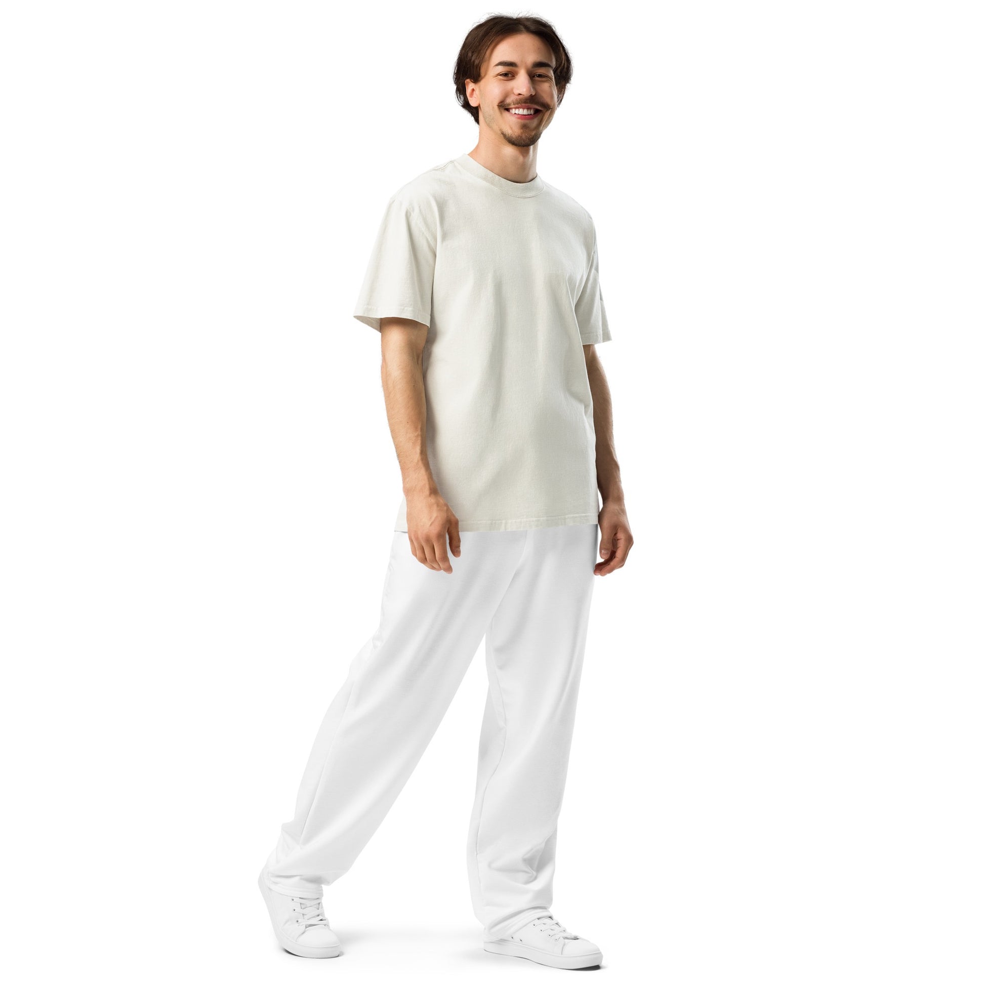 iSAW Unisex White Wide - Leg Joggers - iSAW Company