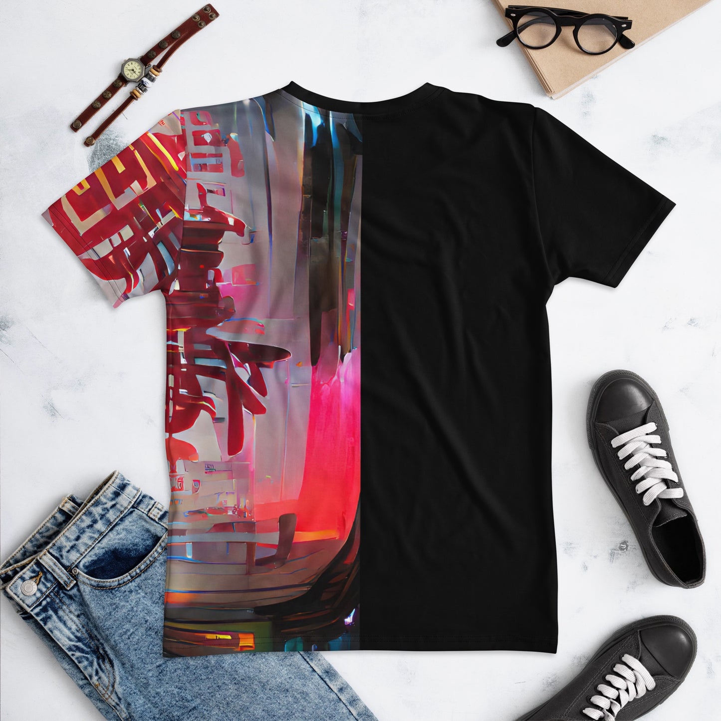 Half Black Half Báijiǔ - Womens T-Shirt - iSAW Company