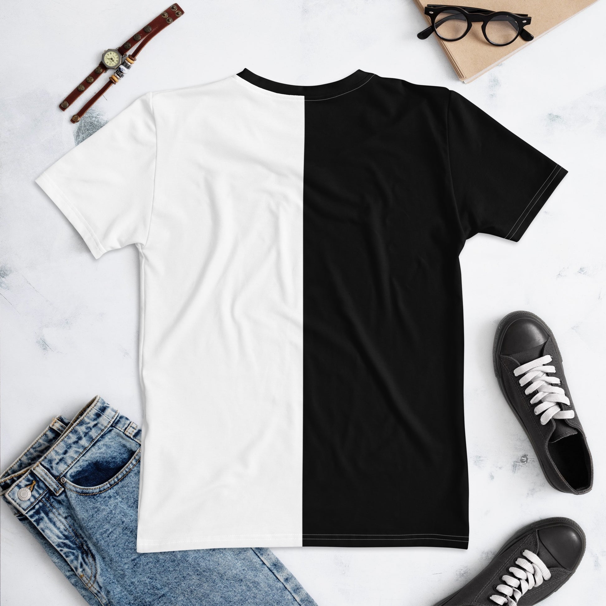 Half Black Half White - Womens T-Shirt - iSAW Company