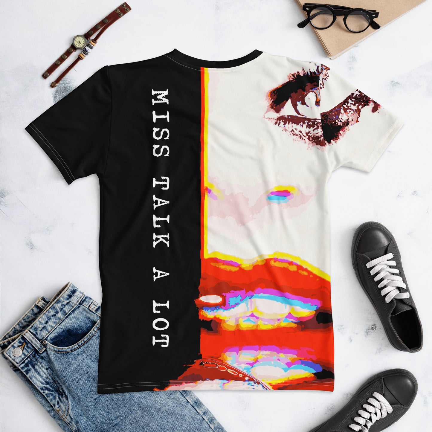Miss Talk A Lot - Womens T-Shirt - iSAW Company