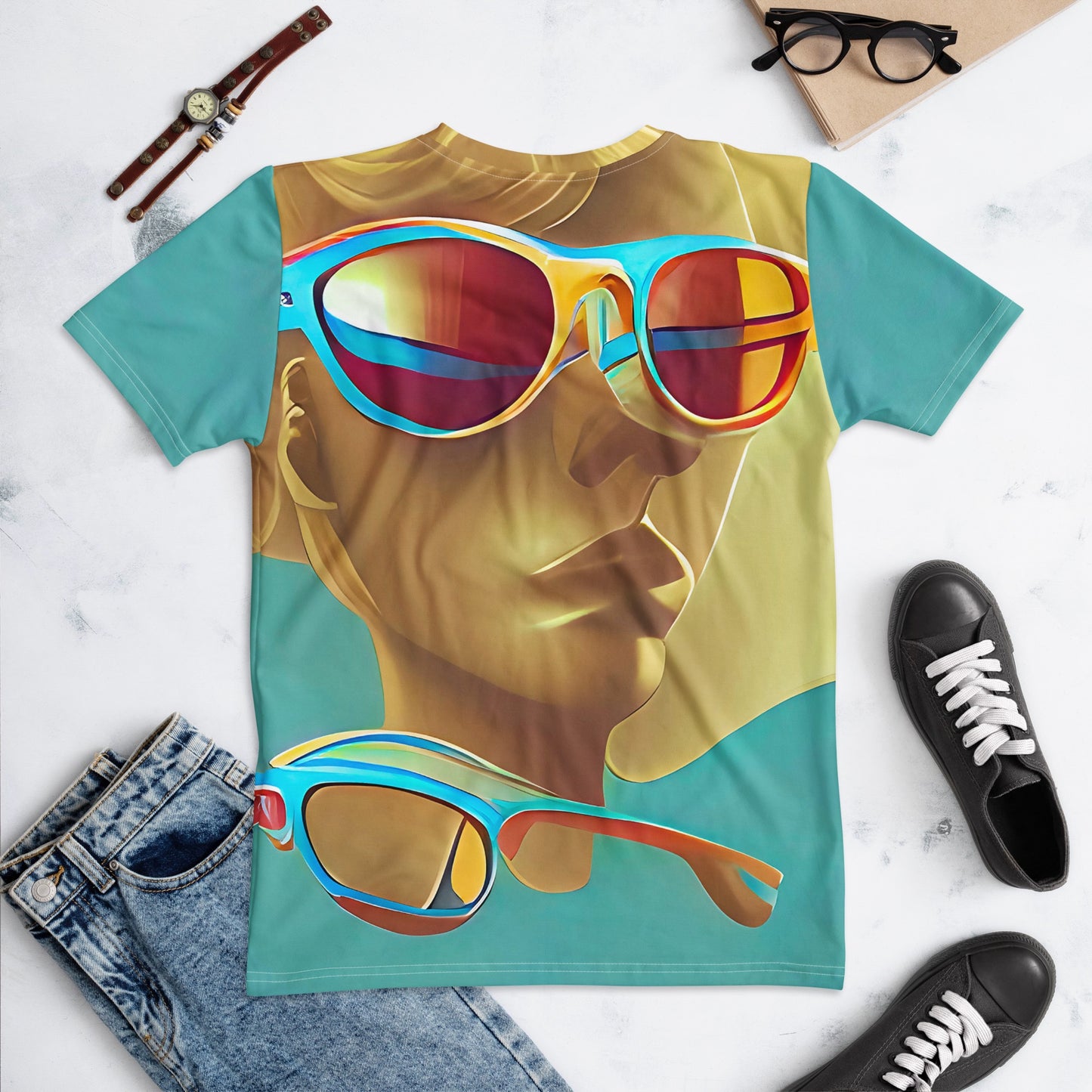 Retro Cool Blue - Womens T-Shirt - iSAW Company