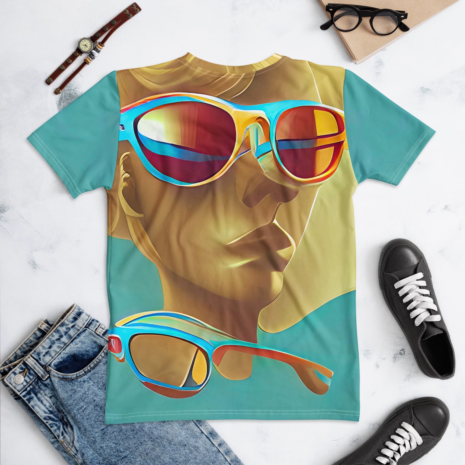 Retro Cool Blue - Womens T-Shirt - iSAW Company