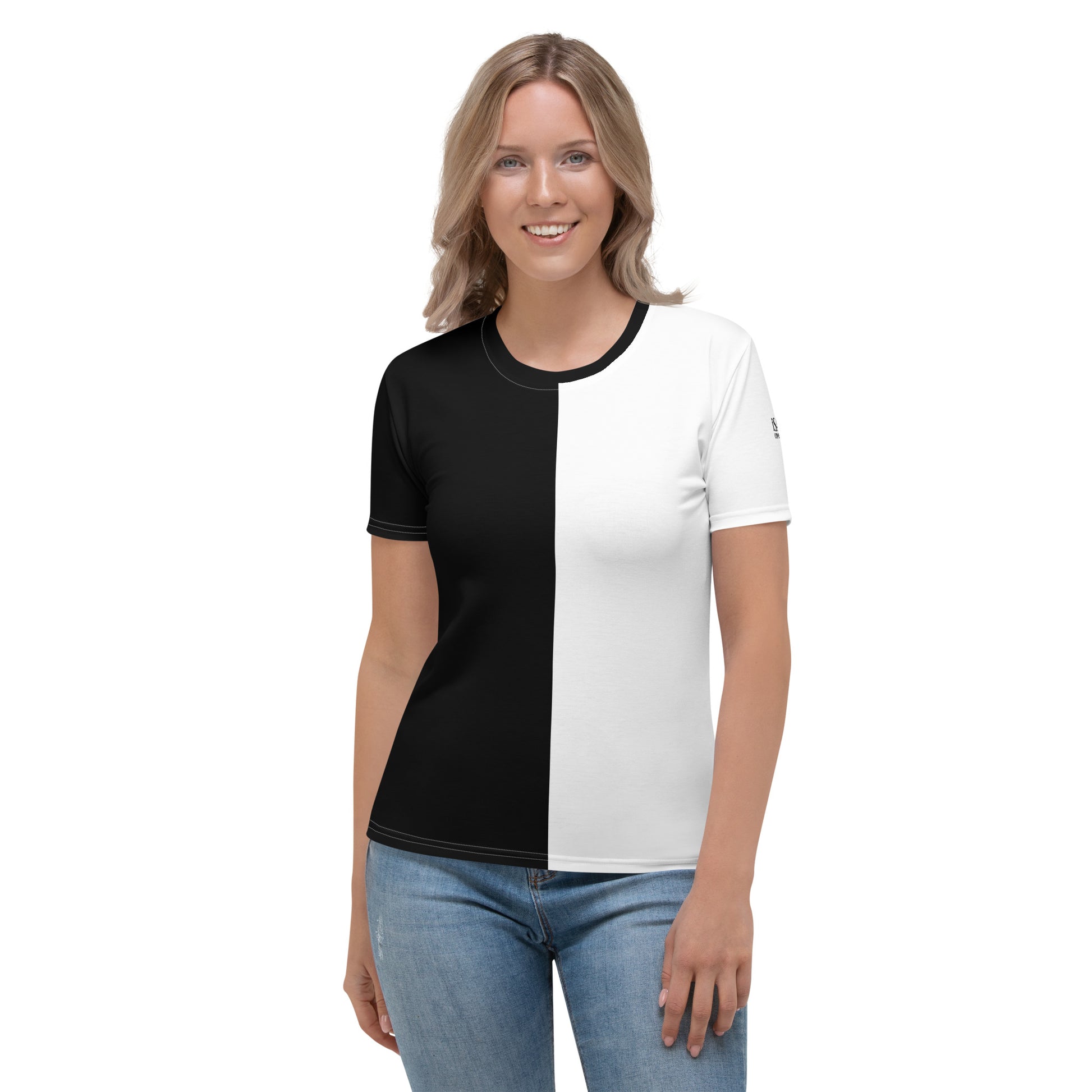 Half Black Half White - Womens T-Shirt - iSAW Company