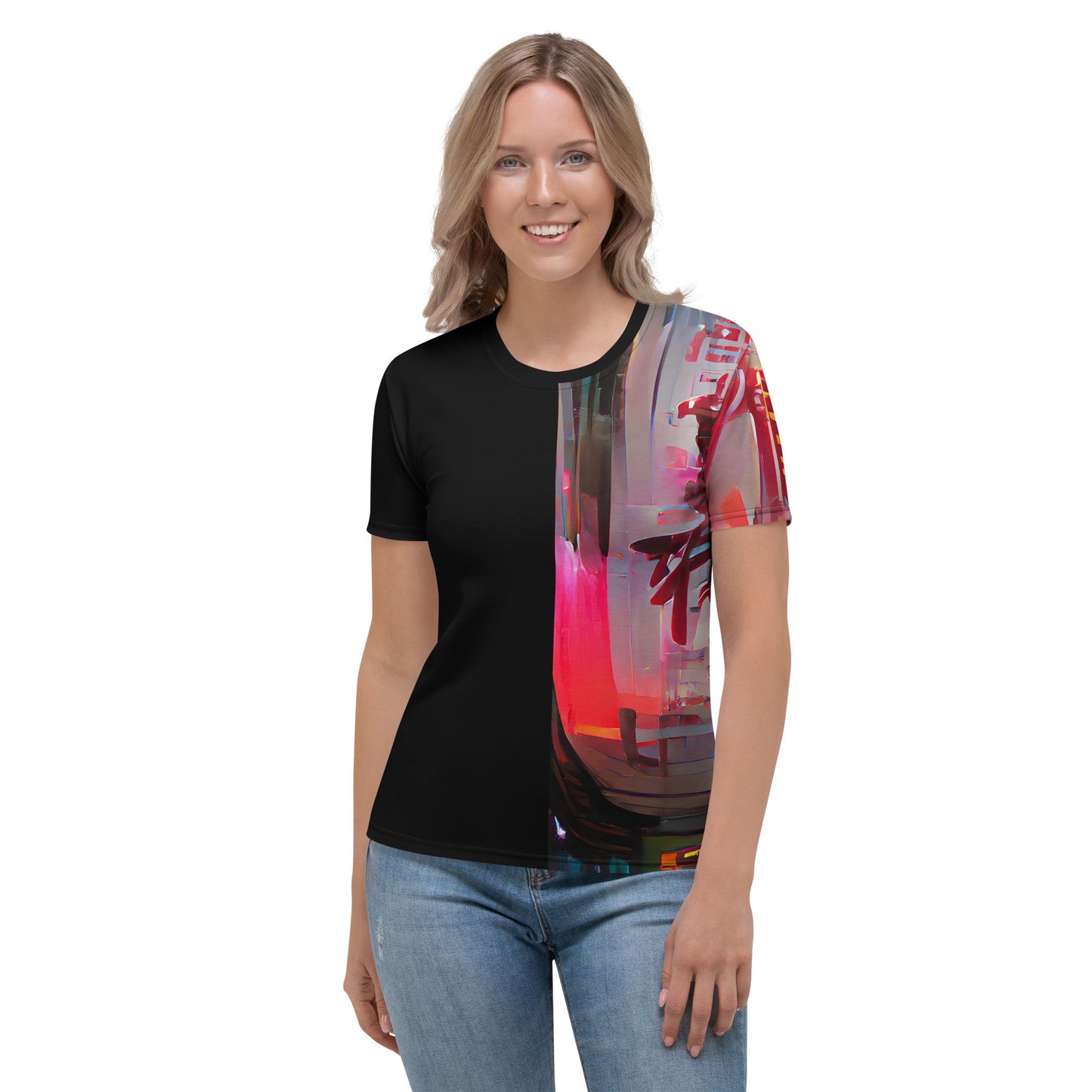 Half Black Half Báijiǔ - Womens T-Shirt - iSAW Company