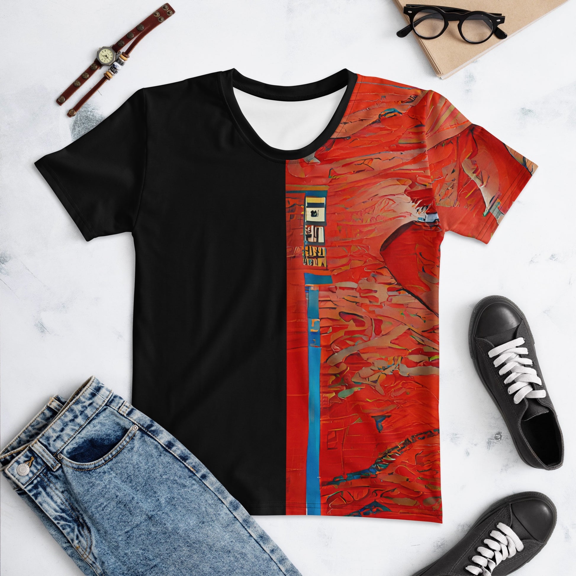 Half Black Half Hónghǎi - Womens T-Shirt - iSAW Company