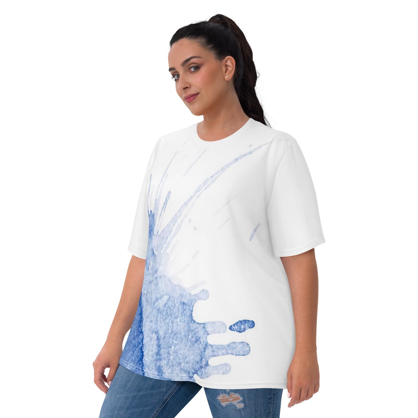 Watercolour Blue Splash - Womens T-Shirt - iSAW Company