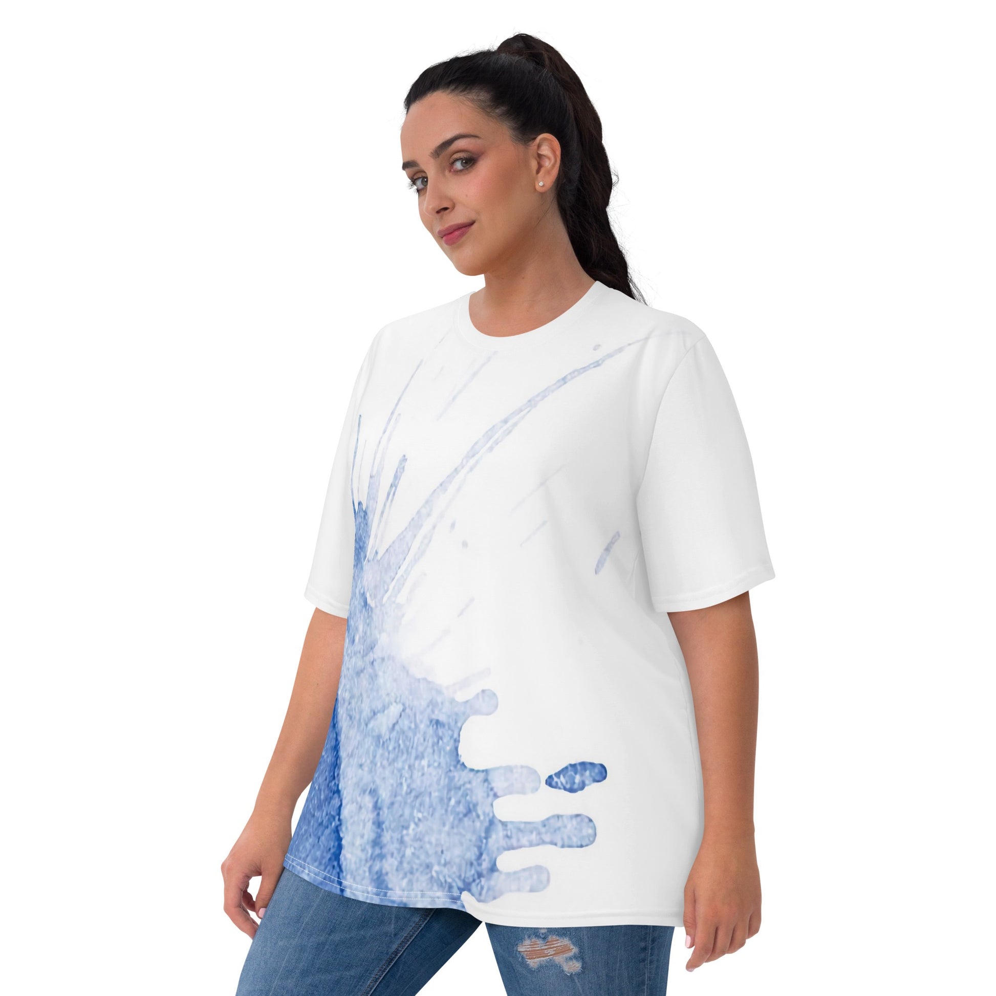 Watercolour Blue Splash - Womens T-Shirt - iSAW Company