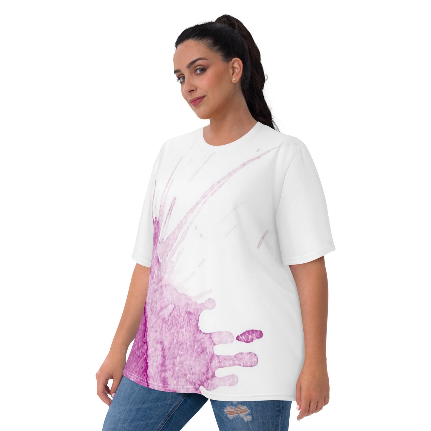 Watercolour Pink Splash - Womens T-Shirt - iSAW Company