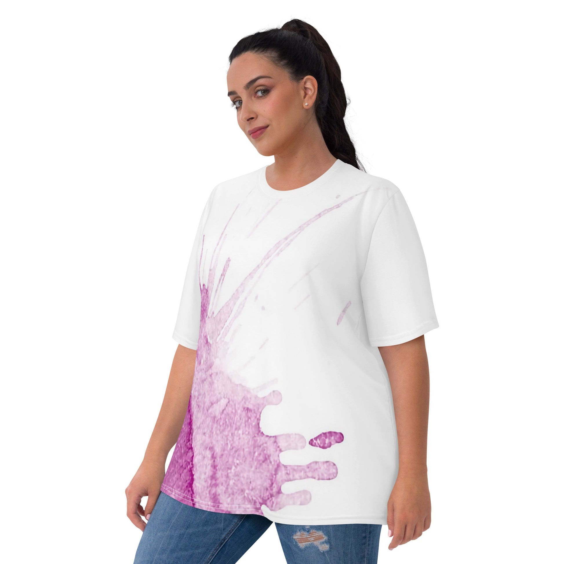Watercolour Pink Splash - Womens T-Shirt - iSAW Company