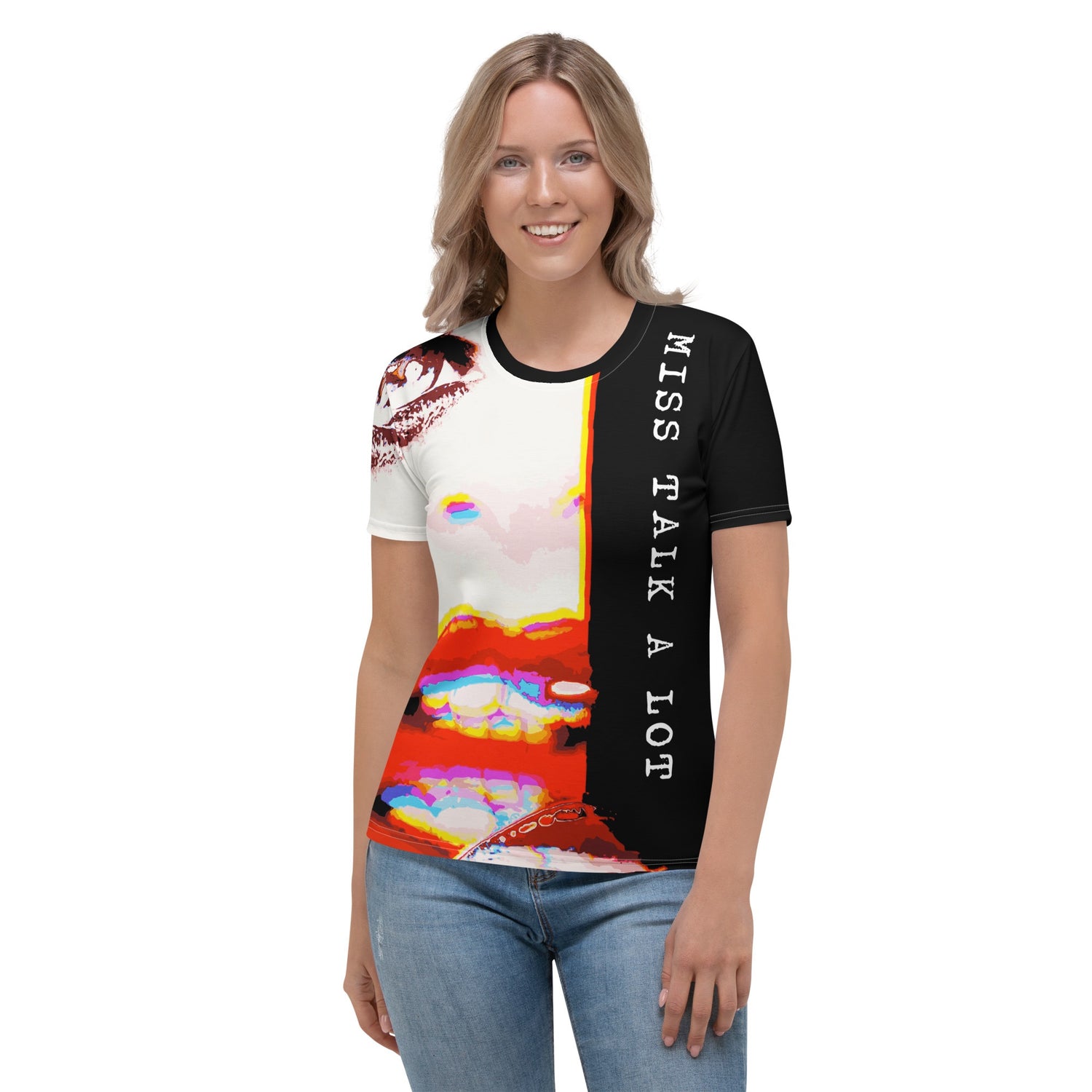 Miss Talk A Lot - Womens T-Shirt - iSAW Company