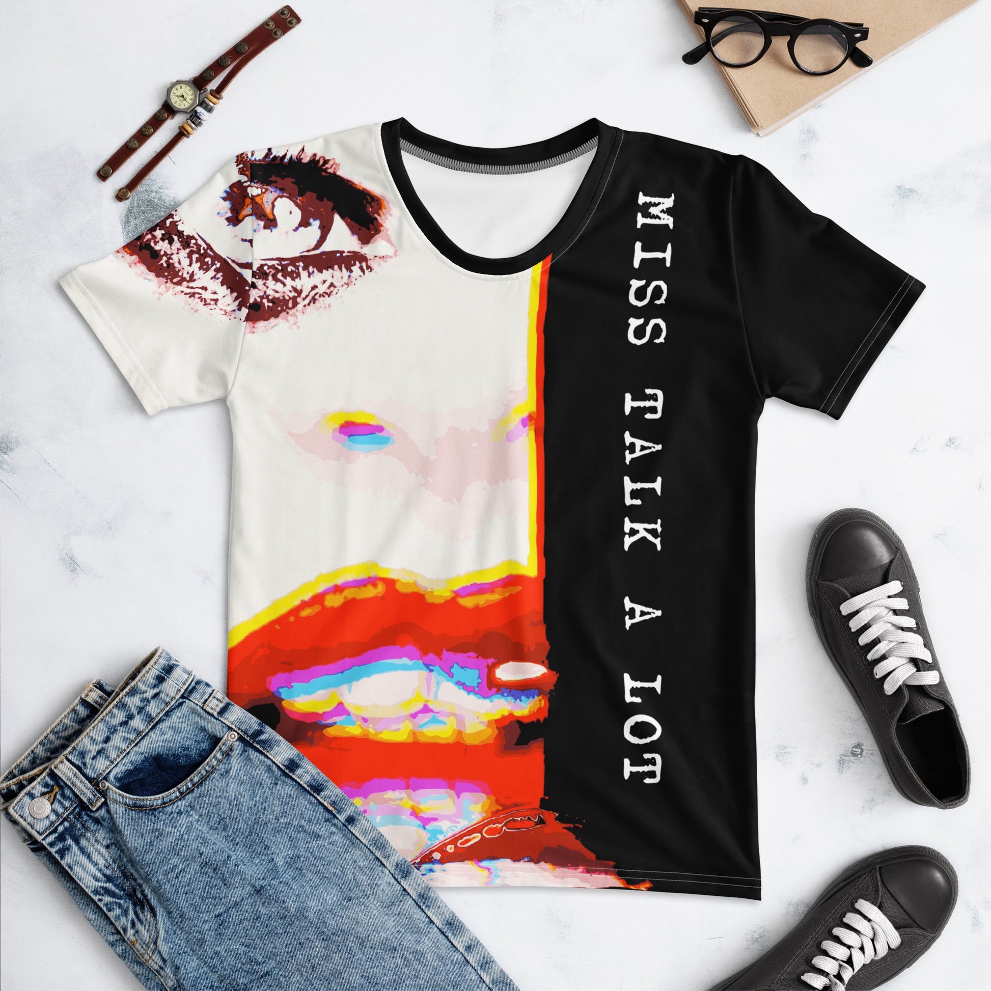 Miss Talk A Lot - Womens T-Shirt - iSAW Company