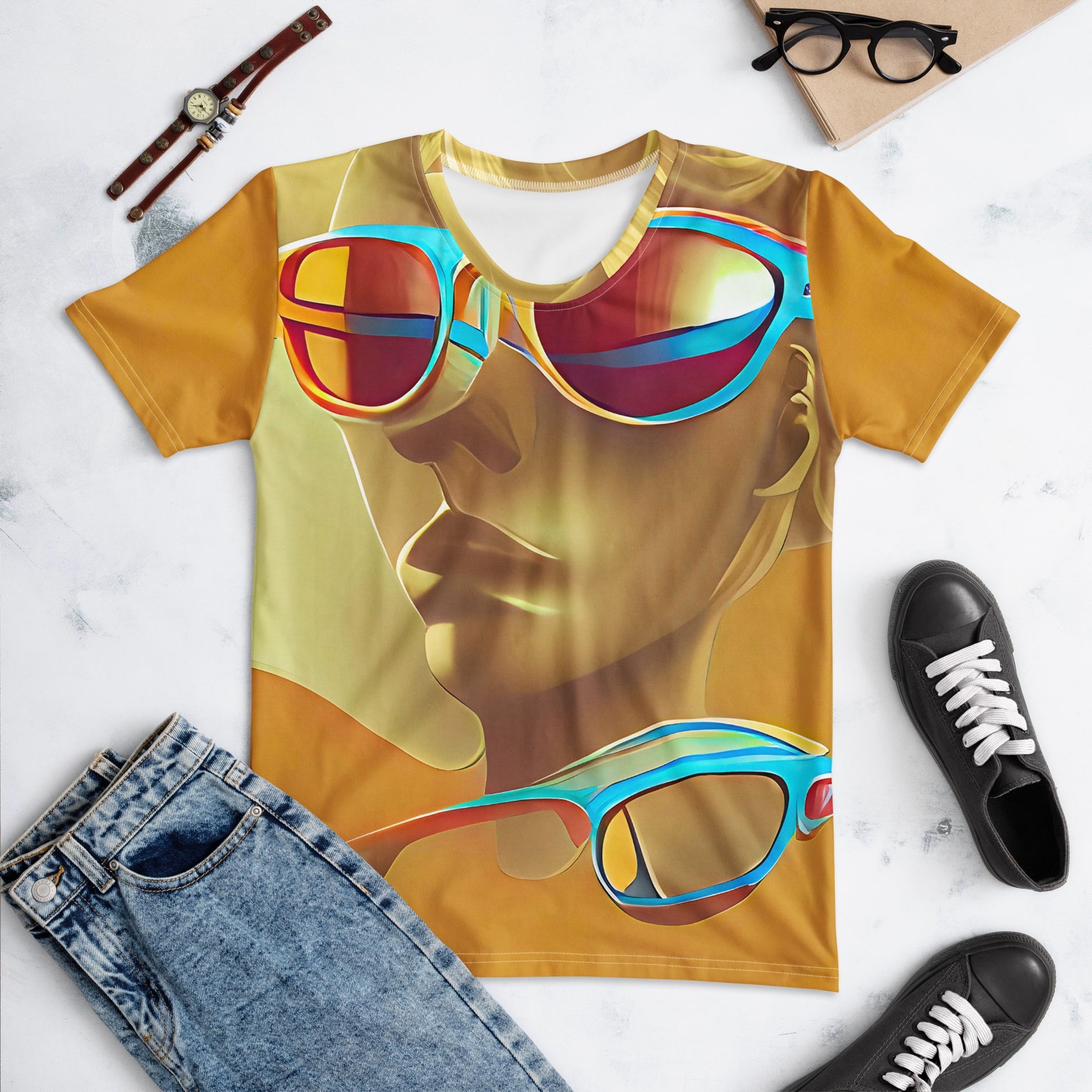 Retro Cool Orange - Womens T-Shirt - iSAW Company