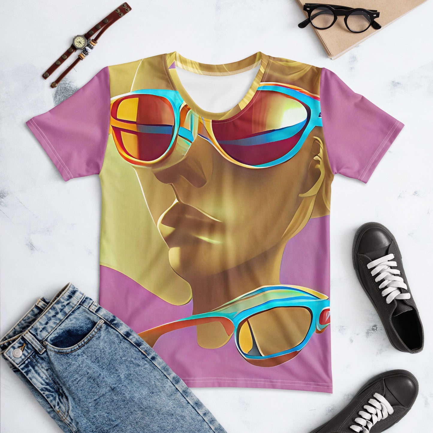 Retro Cool Pink - Womens T-Shirt - iSAW Company