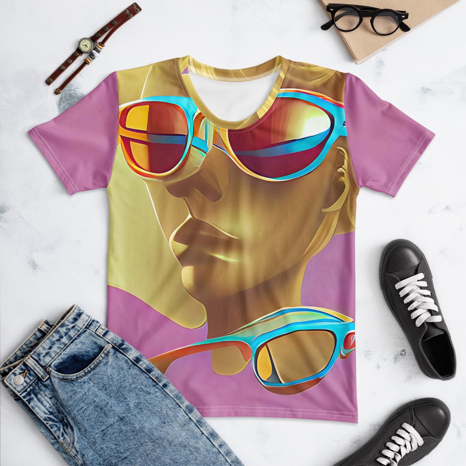 Retro Cool Pink - Womens T-Shirt - iSAW Company