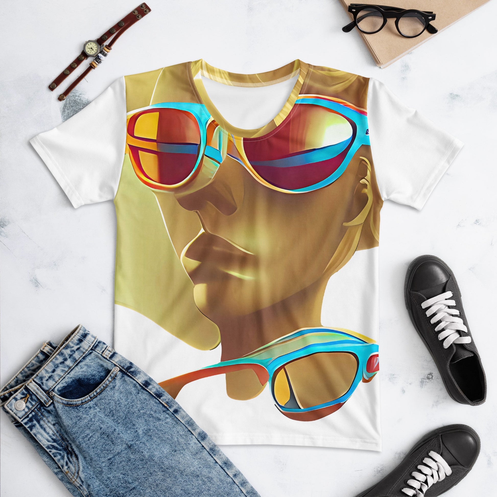 Retro Cool White - Womens T-Shirt - iSAW Company