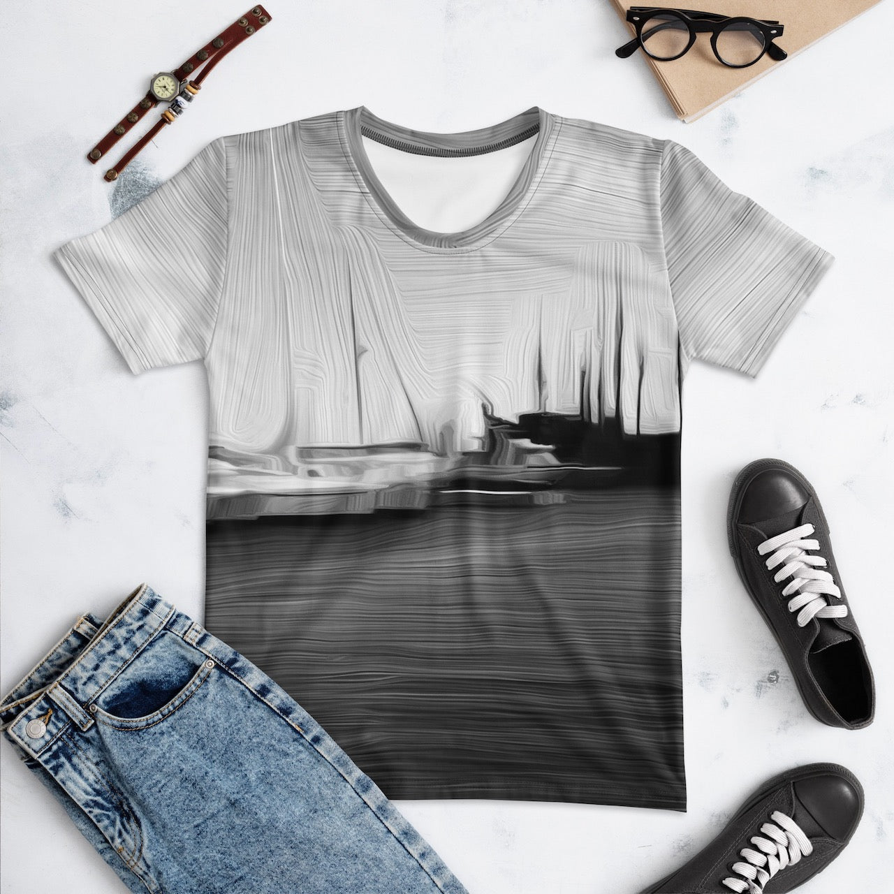 The Sleeping Yachts (at Night) - Womens T-Shirt - iSAW Company