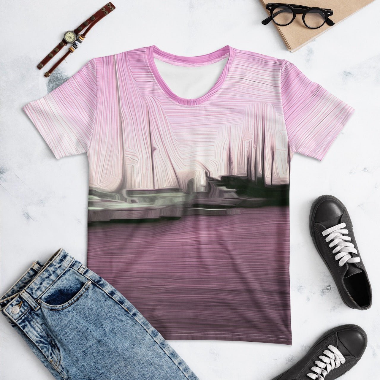 The Sleeping Yachts (at Evening) - Womens T-Shirt - iSAW Company