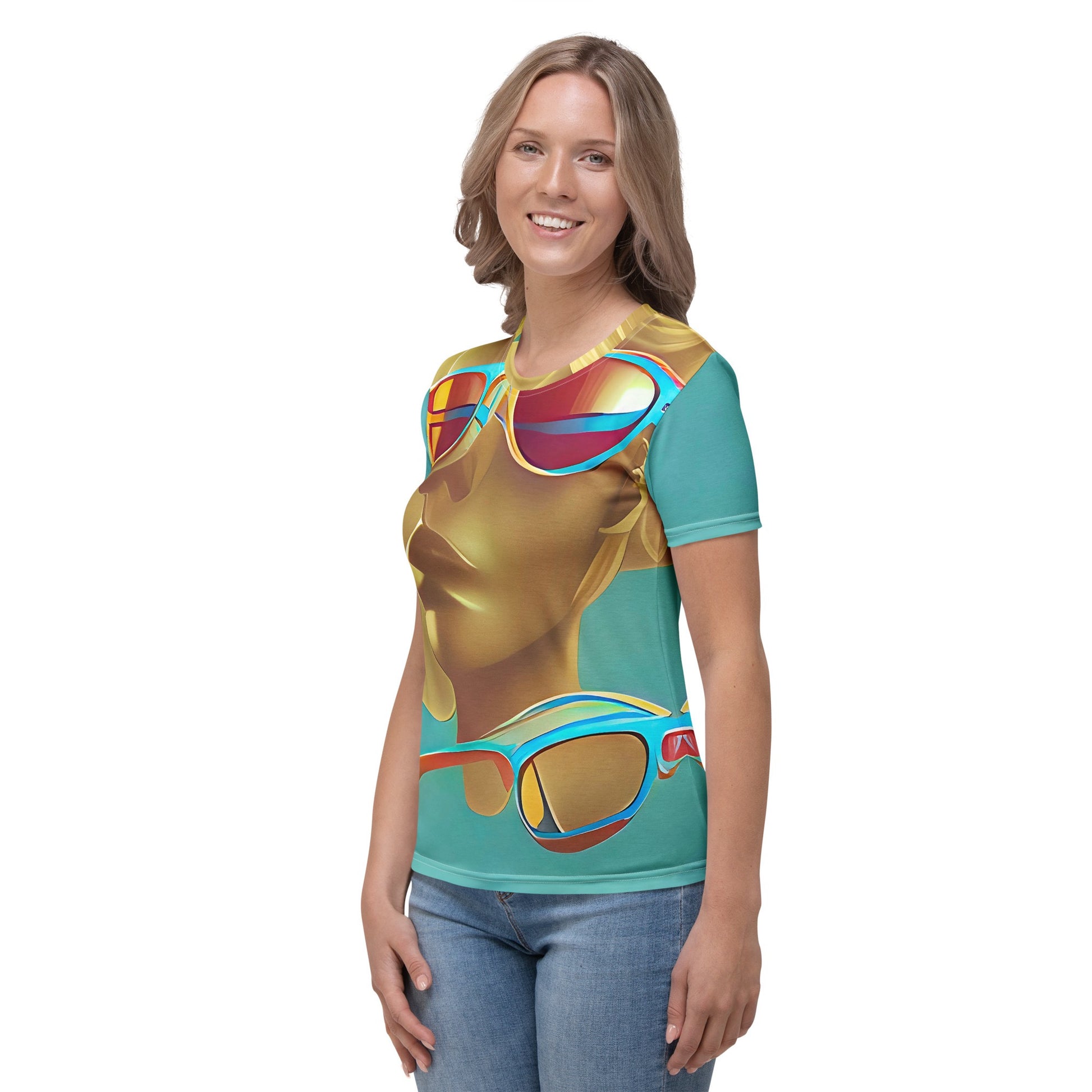 Retro Cool Blue - Womens T-Shirt - iSAW Company