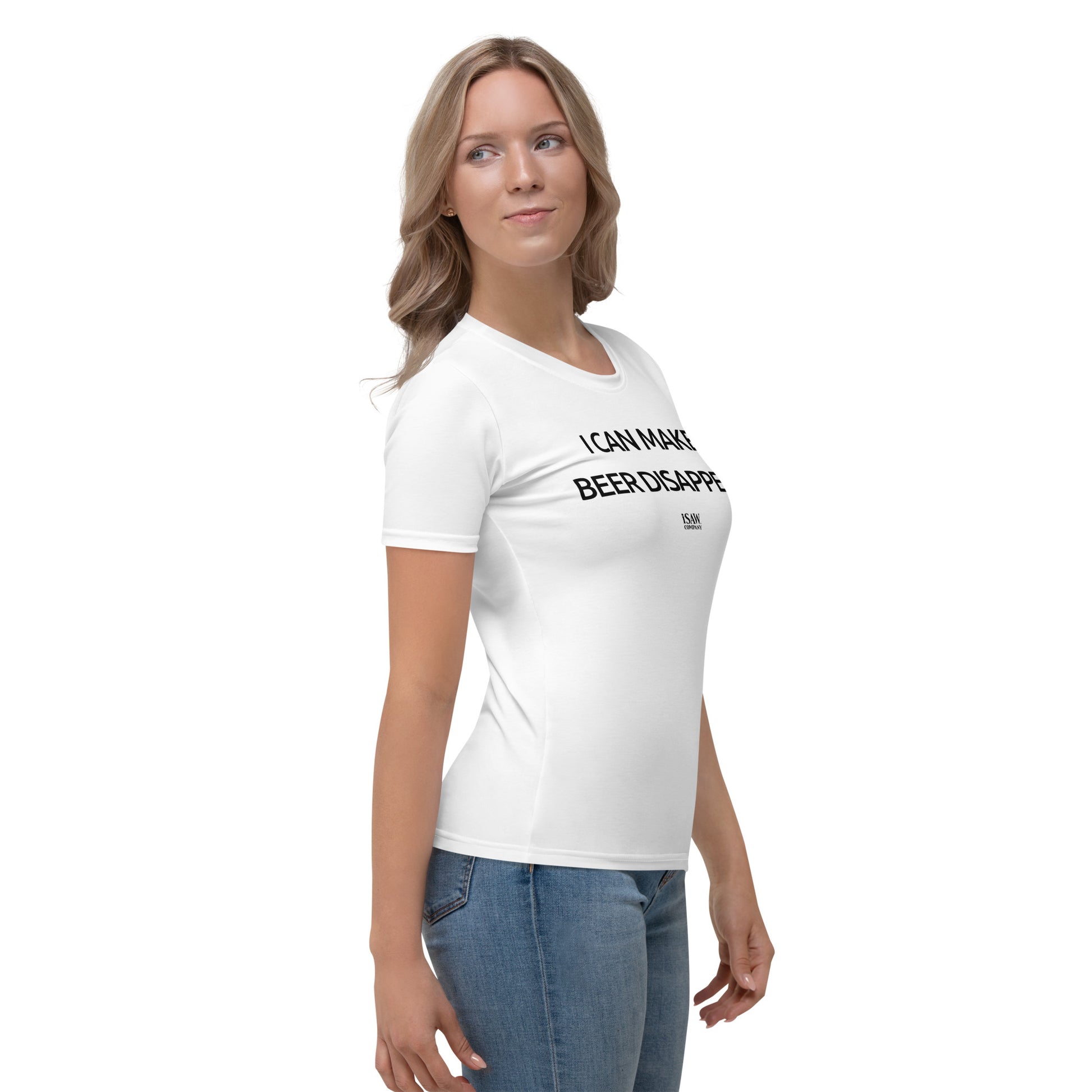 I Can Make Beer Disappear - Womens White T-Shirt - iSAW Company