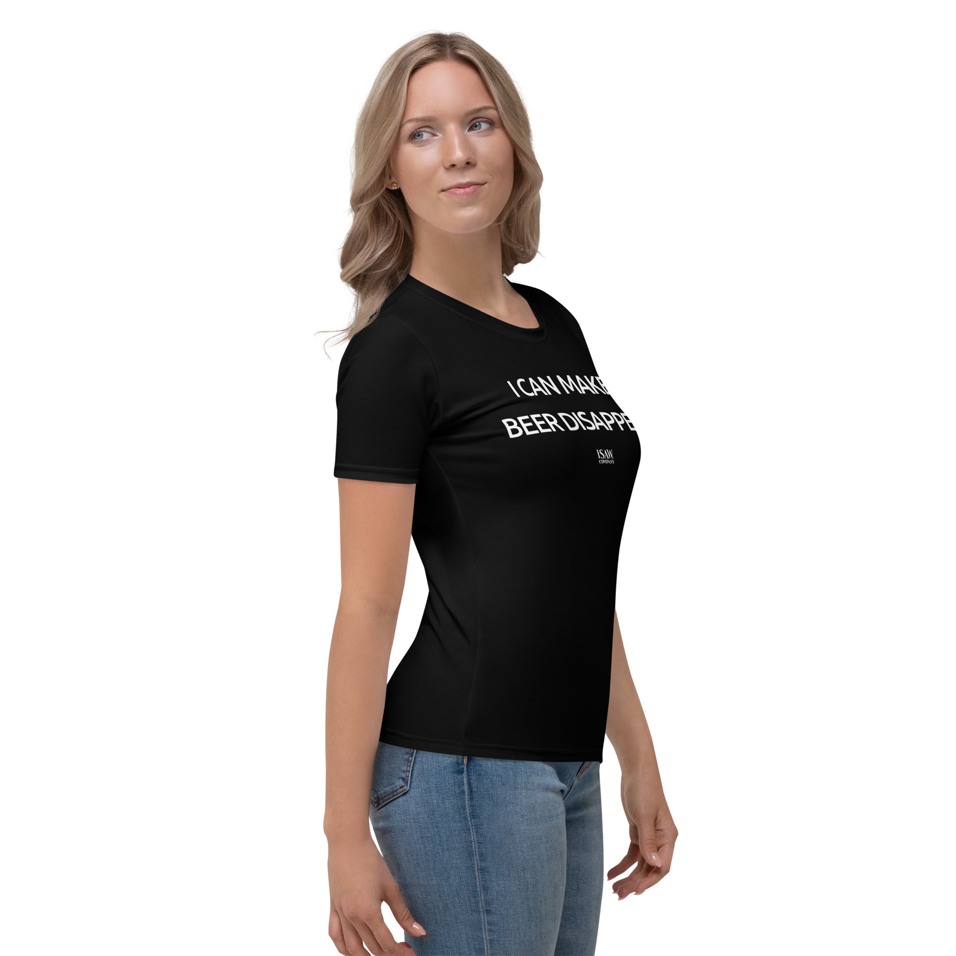 I Can Make Beer Disappear - Womens Black T-Shirt - iSAW Company