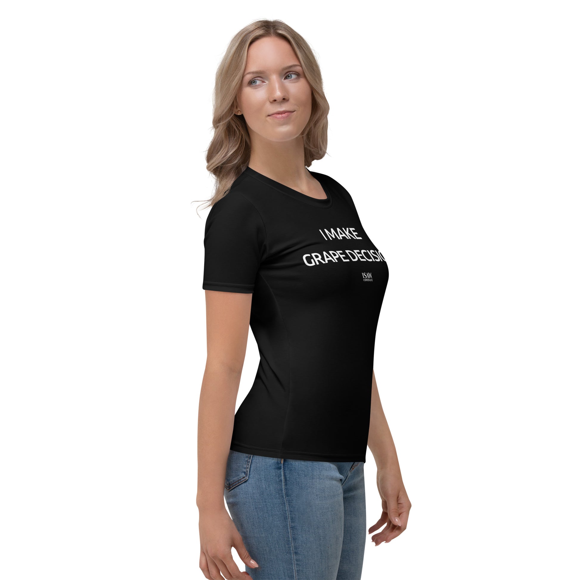 I Make Grape Decisions - Womens Black T-Shirt - iSAW Company