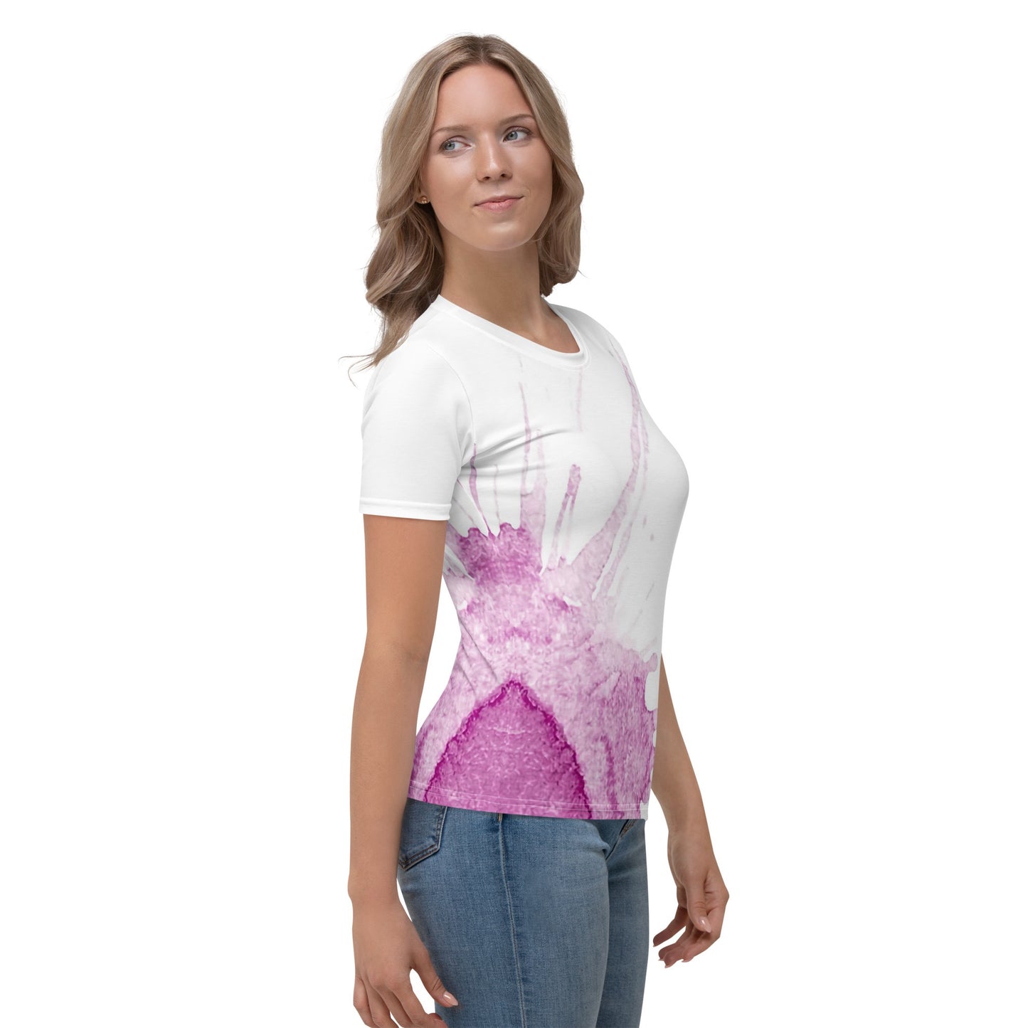 Watercolour Pink Splash - Womens T-Shirt - iSAW Company