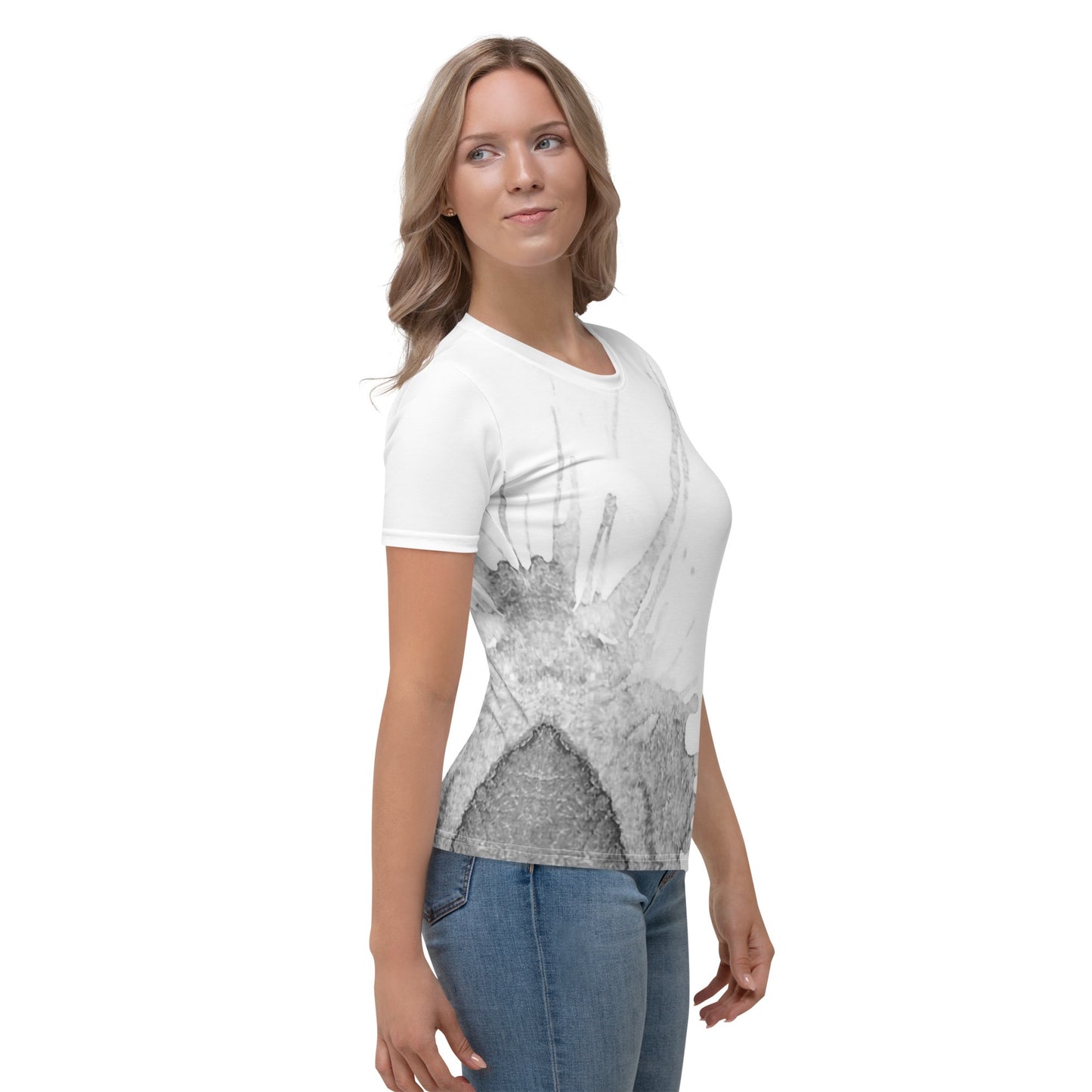 Watercolour Grey Splash - Womens T-Shirt - iSAW Company